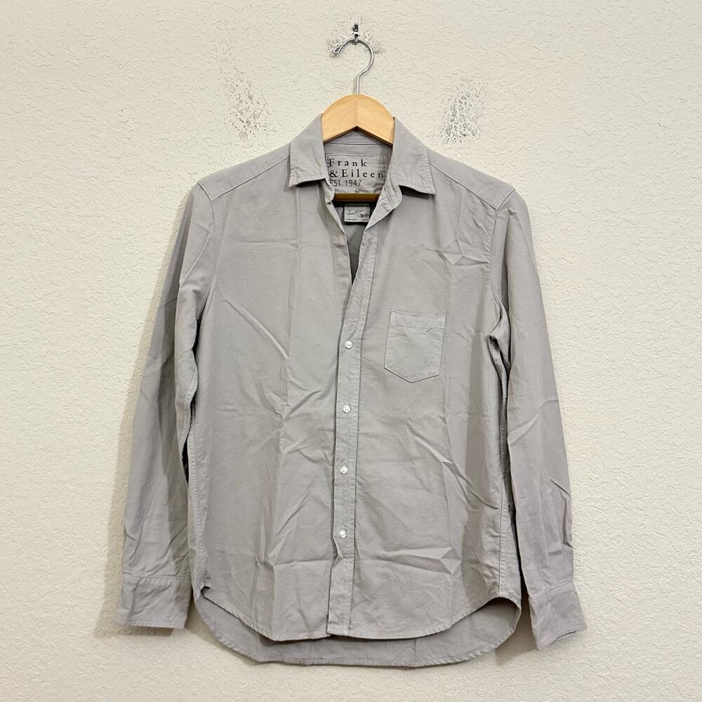 FRANK & EILEEN Eileen Shirt Gray Button Up Long Sleeve Oversized Office